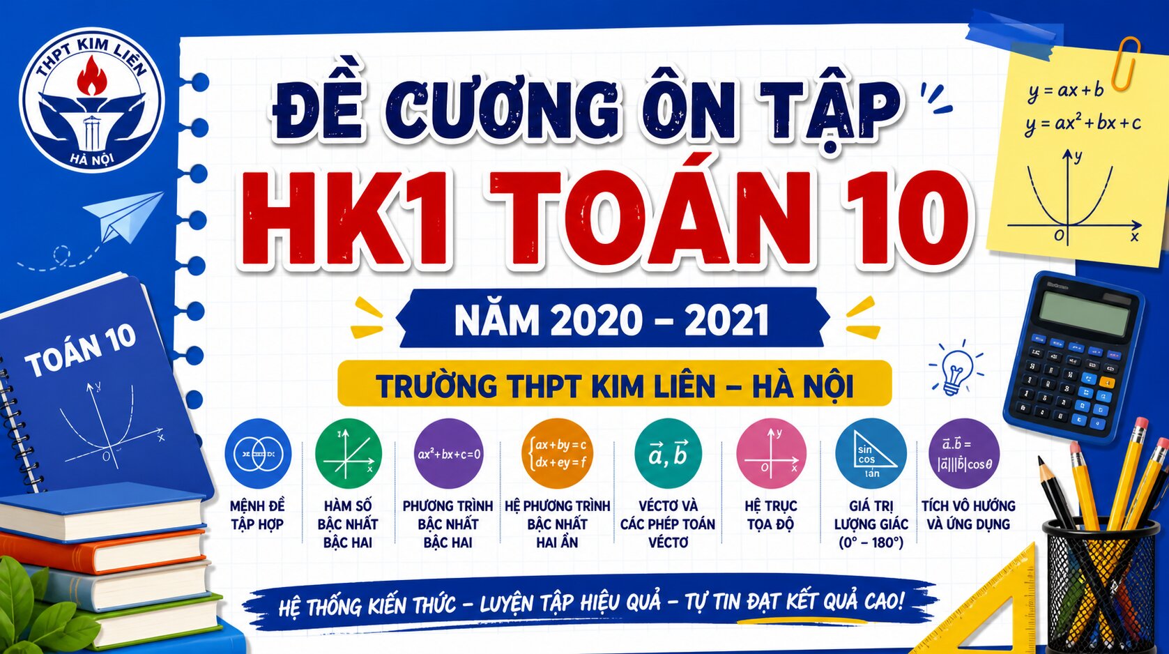 Đề cương ôn tập HK1 Toán 10 năm 2020 – 2021 trường THPT Kim Liên – Hà Nội
